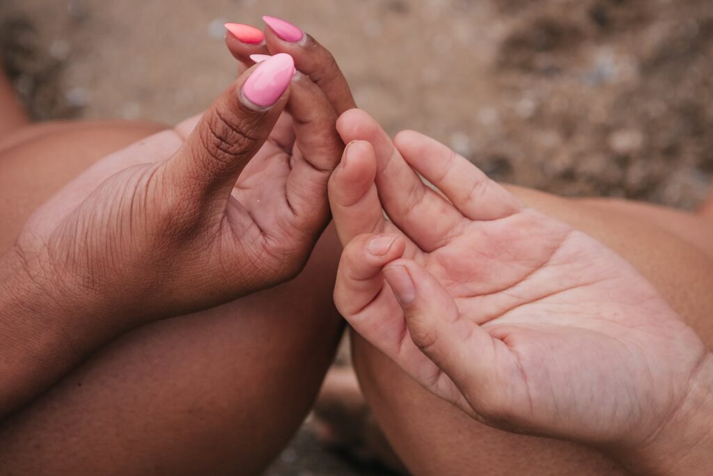 Close-up of Hands doing the Gyan Mudra