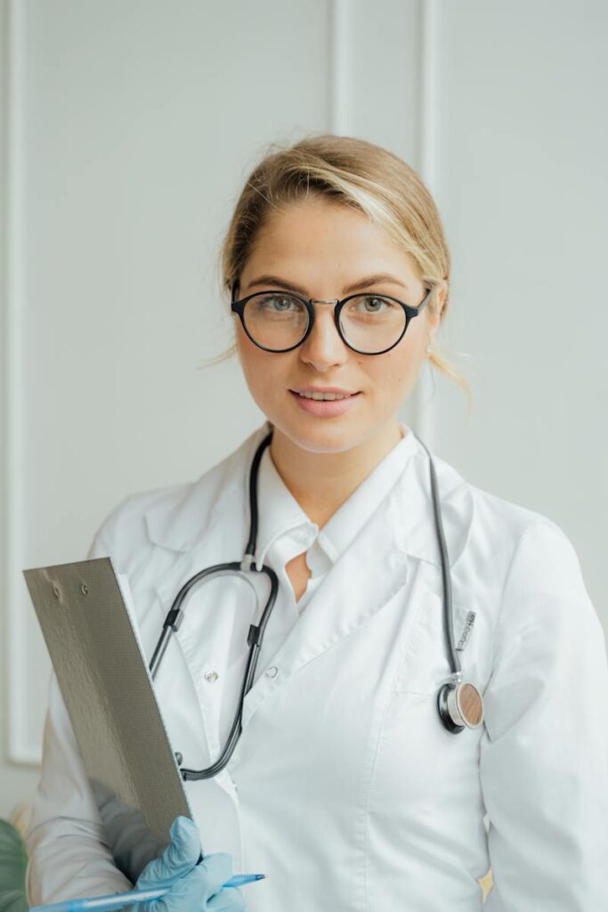 A Doctor Holding a Clipboard