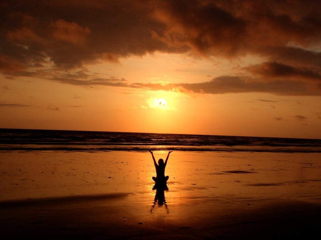 Silhouette of Person Raising Its Hand