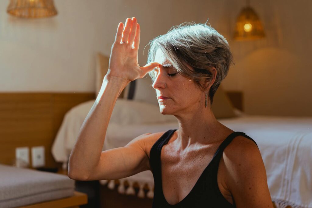 Elderly Woman Meditating